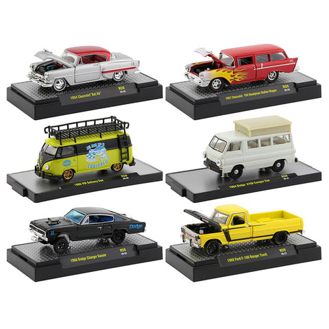 "Auto Shows" 6 piece Set Release 59 IN DISPLAY CASES 1/64 Diecast Model Cars by M2 Machines