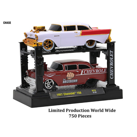 "Auto Lifts" Set of 6 pieces Series 22 Limited Edition to 6050 pieces Worldwide 1/64 Diecast Model Cars by M2 Machines